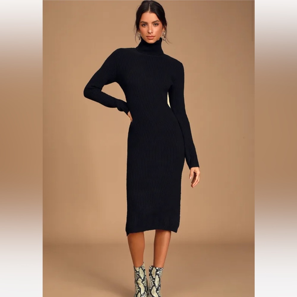 Black Turtleneck Sweater Dress
